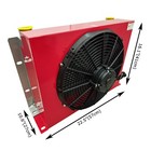 Ah1417t 150l min Hydraulic Oil Cooler Air Cooled Oil Radiator Heat 12v