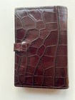 Vintage Mulberry Agenda Planner Mahogany Brown Croc  Filofax Pocket Size krause