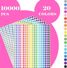 10000 Pcs Small Dot Stickers 1 4  Round Color Coding Labels Circle Dot Stickers 