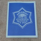 Vtg Arkansas State Police Patch Trade Card With Patch Souvenir