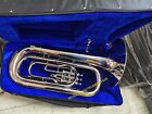Tuba Eb Pitch Of Pure Brass In Chrome Polish   Hard Cushion Case   Free Shipping