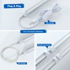 4ft 6 Pack Led Shop Lights T8 Linkable Ceiling Fixture 24w Daylight 6000k Clear