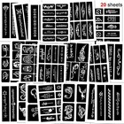  123pcs Large Temporary Tattoos Stencils  20 Sheets Man Glitter Tattoo Kit 