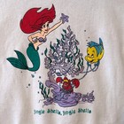 Vintage Disney The Little Mermaid Ariel White Christmas Sweatshirt Youth Large