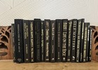 Lot Of 8 Vintage Black Hardcover Books Shelf Staging Old Decor