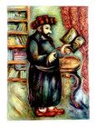 1932 Fine Signed Lithograph Russian Ryback Jewish Avant Garde Rabbi Judaica Art