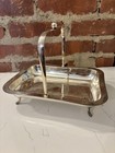 English Victorian Silver Plate Bonbon Serving Tray W Handle Footed