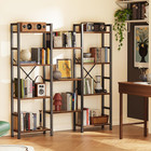4 Tier Bookshelf  55   Tall Bookcase  11 Open Shelves  Rustic Brown