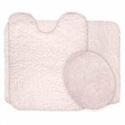 Lavish Home 67-14-i Super Plush Non-slip Bath Mat Rug Set Ivory 3 Piece