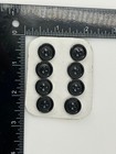 Vintage Black 4-hole Sewing Buttons Lot Of 8 Classic Round 1 2 Inch