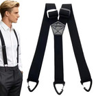 Suspenders For Men Heavy Duty  X Shape Back Hidden Suspender 