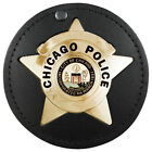 Hero s Pride Round Badge Holder W  Hook Fastener Closure  Chicago Police Star   