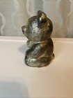 Vintage Japan Silver Plated Teddy Bear Coin Bank