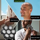 7 Blade Floating Replacement Shaving Head  Universal Washable Shaver Black 