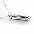 Silver Bullet Urn Necklace Cremation Keepsake Memorial Ashes Holder Pendant 