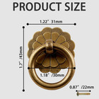 6pcs Antique Brass Ring Pulls Vintage Cabinet Small Ring Pulls Knobs Handles For