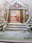 Christmas Greeting Card Vintage Mid Century Glitter Snow Covered Home 1945