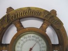 Vintage Canadian Club Whiskey Ship Wheel Bar Sign With Thermometer Works