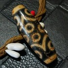 Antique Magic Old Tibetan Agate  15 Eyes  Dragon Vein Amulet Dzi Bead B0619
