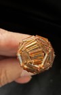 Antique Amber Glass Bugle Bead Hatpin Long Hand Beaded Hat Pin Millinery