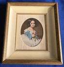 2 Set Beautiful Vintage Framed Miniature Portrets Prints In Original Frames 