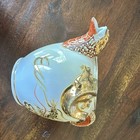 Japanese Dragon Motif Porcelain Teapot And Creamer Gold red Marked Japan 1951