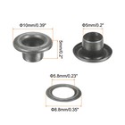 200 Set Round Grommets 5mm Hole Metal Eyelets With Washers  Dark Grey