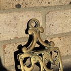 Antique   Vintage Brass Trivet 3 Footed Iron Shape Rare Beautiful 