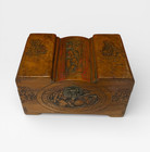 Antique Camphor Wood Trunk Jewellery Box Hand Carved Chinese Japanese