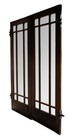 2 Reclaimed Mid C  Oak Mission Craftsman Beveled Glass French Swing Double Doors