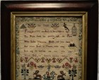 Early 19th Century Motif   Verse Sampler By Elizabeth English Aged 8 -c 1840
