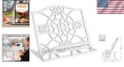 Vintage Cast Iron Cookbook Stand  White Floral Pattern