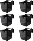 6pcs Horse Feed Bucket 15 Quart Plastic Hook Over Feeder For Horse Sheep Cattle