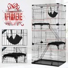 3-tier Cat Cage 67 In Large Pet Playpen Wire Metal Animal Pet Crate Kennel Black