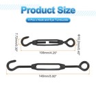 4pcs M4 Hook And Eye 304 Stainless Steel Turnbuckle Wire Rope Tension  Black