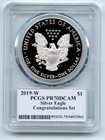 2019 W  1 American Silver Eagle Congratulations Pcgs Pr70dcam Fred Haise