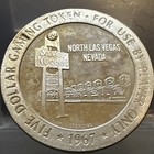 Sterling Silver Las Vegas 1967 Silver Nugget  5 Casino Gaming Token  1731 