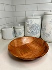 Wooden Woven Salad Bowl Woven Wood Snack Bowls 8 inch  set  of  6   Free Shipping 