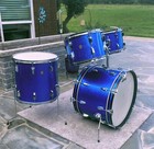 Matched 1966 Ludwig Blue Sparkle Hollywood Drum Kit
