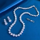Wedding Bridal  Cz Jewelry Set Zirconia Necklace Earrings Set