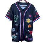 Nba Ultra Game Jersey Mens Medium Black All Over Team Logos Print Nwt Basketball