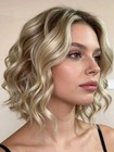New Fashion Sexy Women s Short Brown Mix Blond Wavy Wigs 12 In