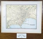 Vintage 1899 Naples Italy Map 14 x11    Old Antique Original Castel Sant elmo