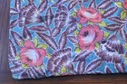 Vtg Feedsack Fabric Blue Pink Brown Green Flowers Unopened Seed Flour 12 X 24 