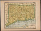 Florida - Connecticut  Original 1922 Atlas Map In Color