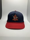 Vintage Anheuser-busch Snapback Hat Blue Red Adjustable Made In Usa Beer Cap 90s