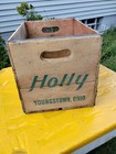 Vintage Holly Beverages 12 32oz  Soda Crate Wooden Case  Youngstown  Ohio