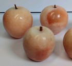Set Of 5 Vintage 60s Italian Alabaster Marble Stone Fruit Pink Apple 3    2 5    