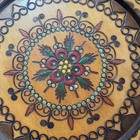 Lot 9 Poland Hand Carved Engraved Wood Wooden Folk Art Plate 6 5 8 5 11  Across