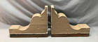 Antique Vintage Pair Brown 11x13 Wood Corbel Chunky Porch Brackets Old 871-25b